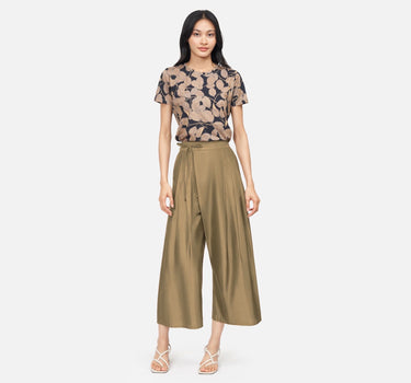 Solid Silk Zip Fisherman Pants