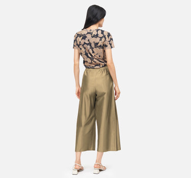 Solid Silk Zip Fisherman Pants