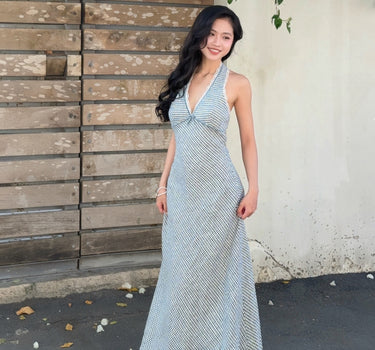 chinese dress ladies Tie Neck Chiffon Maxi Dress