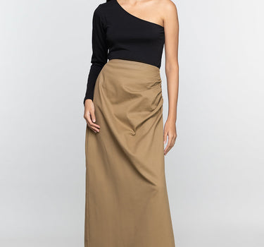 Khaki Zip Skirt