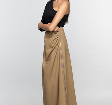 Khaki Zip Skirt