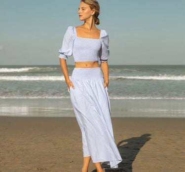 Sorbet Swirl Smocked Maxi Skirt