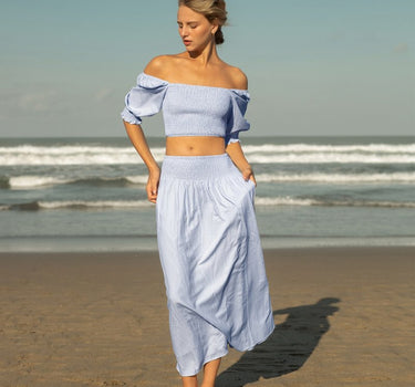 Sorbet Swirl Smocked Maxi Skirt