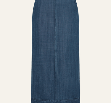 Gentle Denim Column Skirt