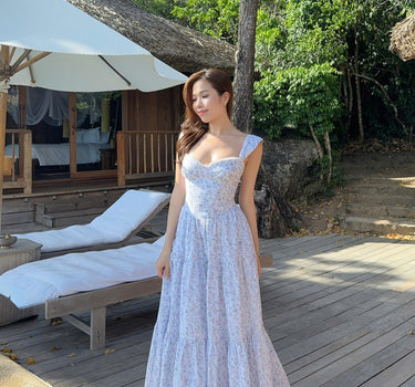 Lily Dress - Powder Blue Floral