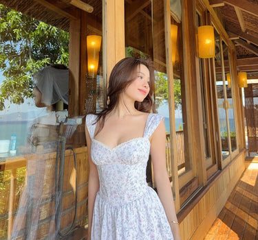 Lily Dress - Powder Blue Floral