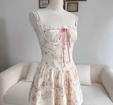 Misa Dress - Pink Toile Floral