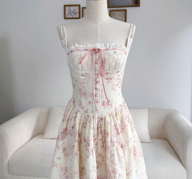 Misa Dress - Pink Toile Floral
