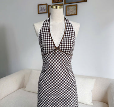 Endie Dress - Mocha Gingham